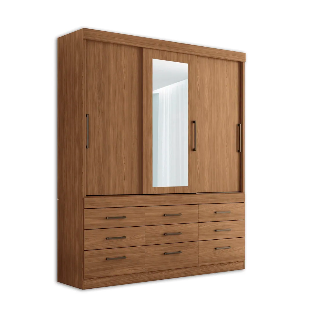 Ropero Andira Click 3 Puertas C/Espejo 156044 Jatoba
