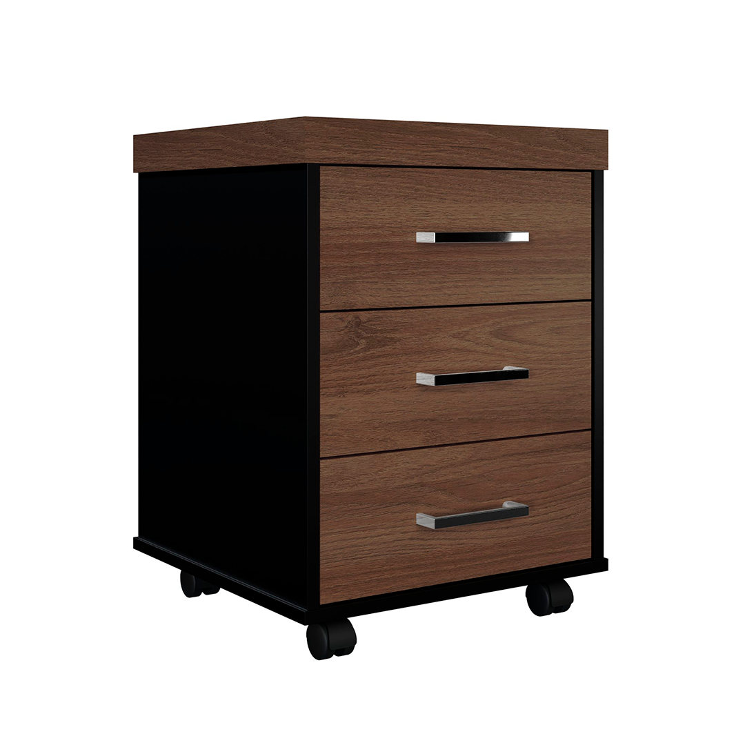 Gaveteiro Artany 6089 Tamb/Ejec 3 Cajones Cha/Negro