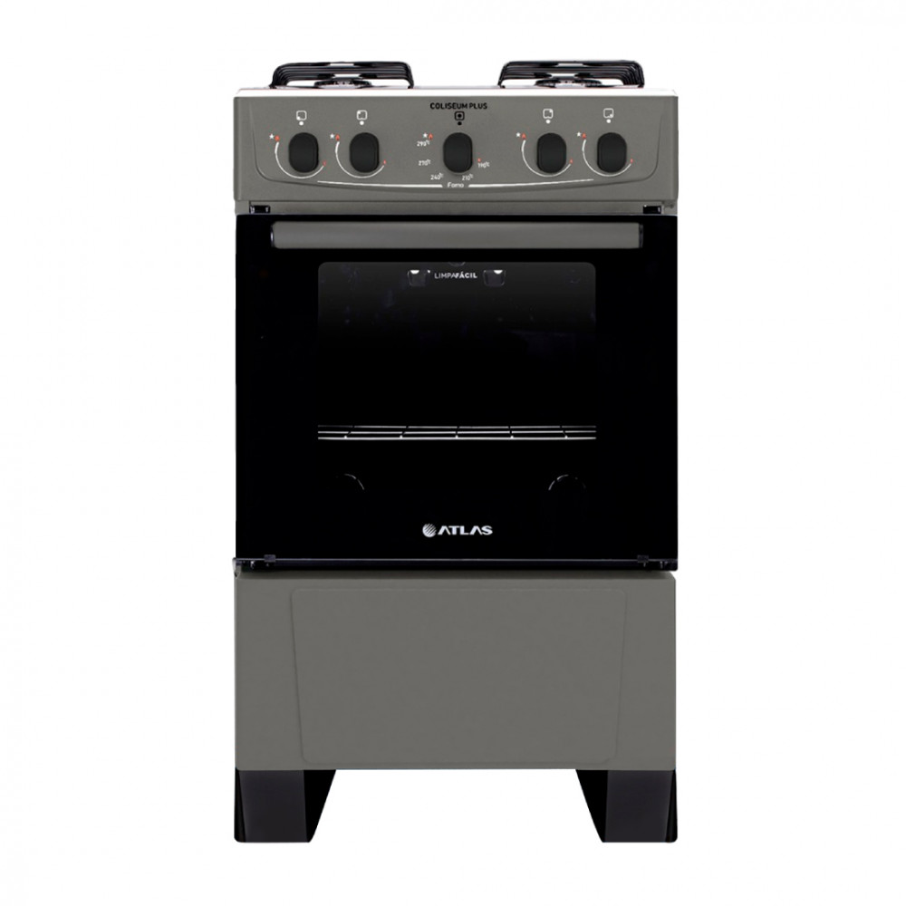 Cocina Atlas Coliseum Plus 4 hornallas Titanio