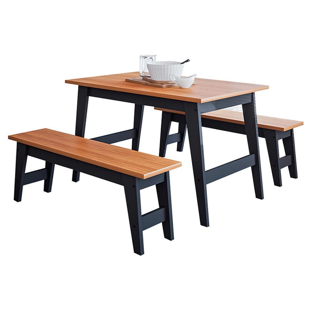 Mesa de Comedor Cimol Aurora + 2 Bancos 130 cm Chu/Nat