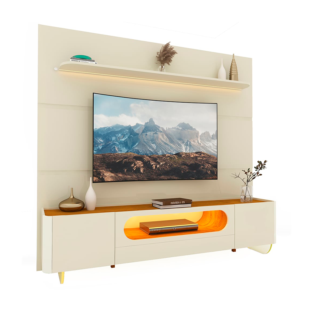 Panel para Tv Gelius Royal + Rack Hasta 65" Vid Led Ow/Nat