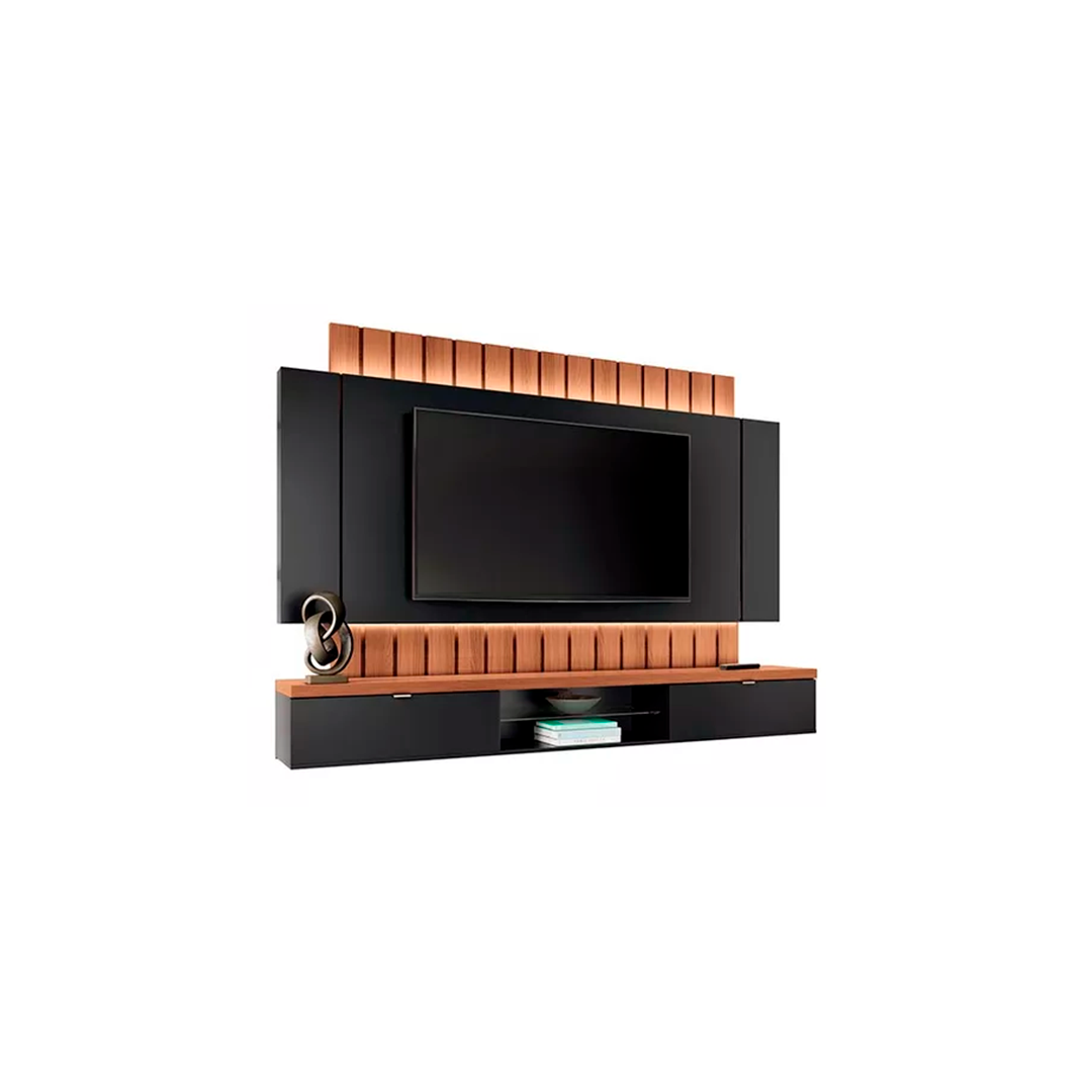 Home para Tv HB 3971 Suspenso Illusion Hasta 55" Preto/Nat