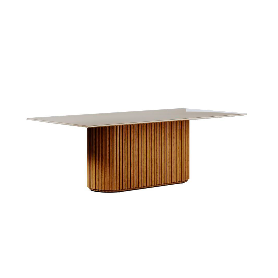 Mesa de Comedor Imcal Living 220 cm Off White/Cinamo