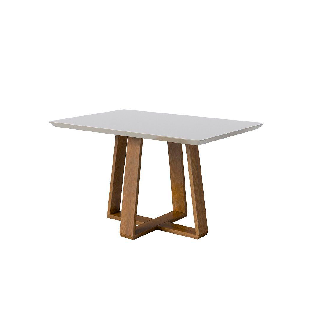 Mesa de Comedor Imcal Wood 140 cm C/Vid Off Whi/Nat