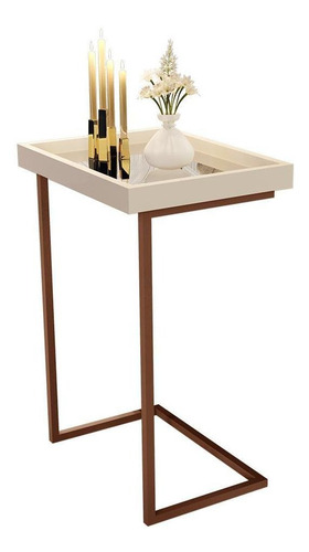 Mesa Lateral JB 4774 Luxo Off White/Pie Bronze