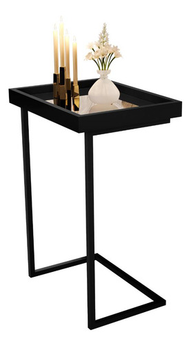 Mesa Lateral JB Luxo 4774 Negro con Patas Negras 27901