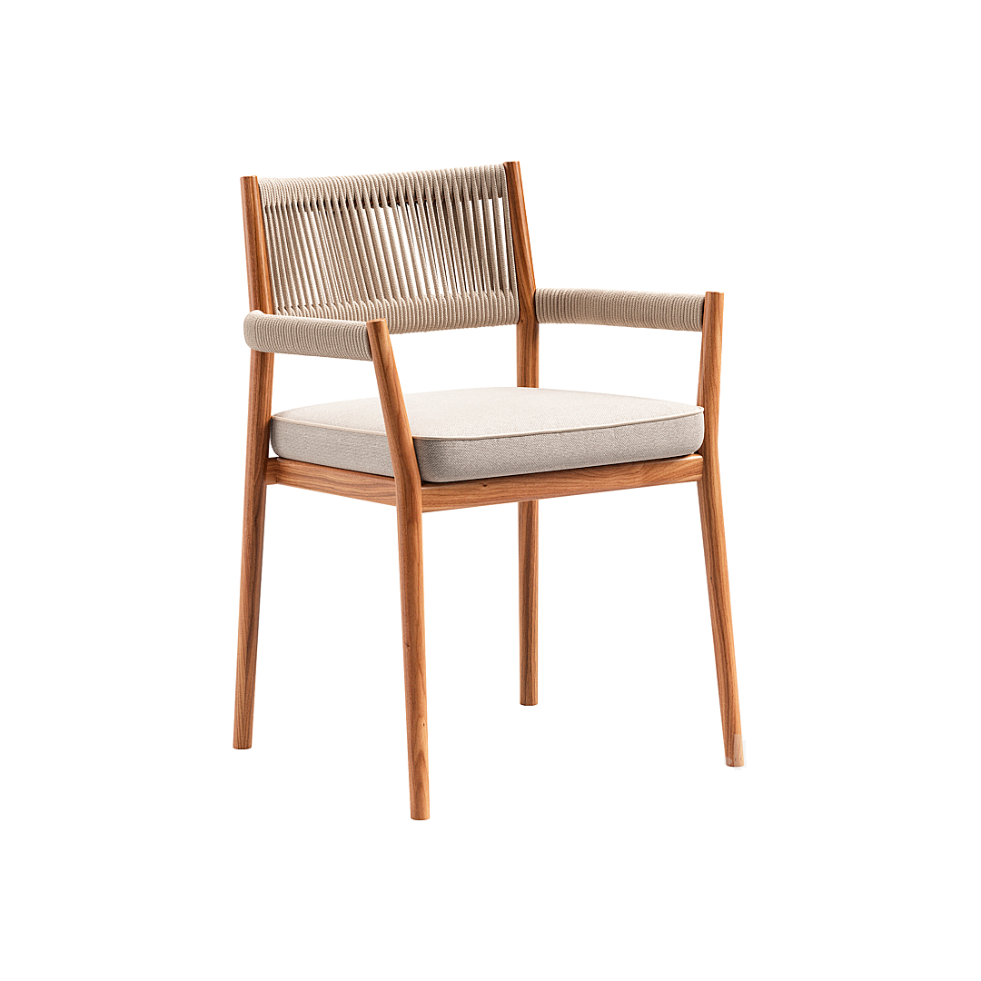 Sillas de Comedor Jowanel Tom 2 Unidades C/Brazo Natu TC 373001