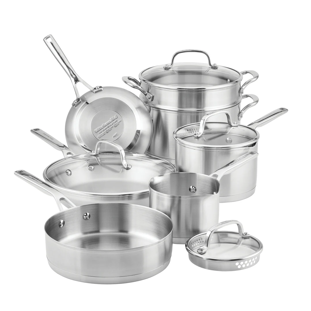 Juego de Sartén Kitchenaid 71001 Indu/Inox 11 Piezas