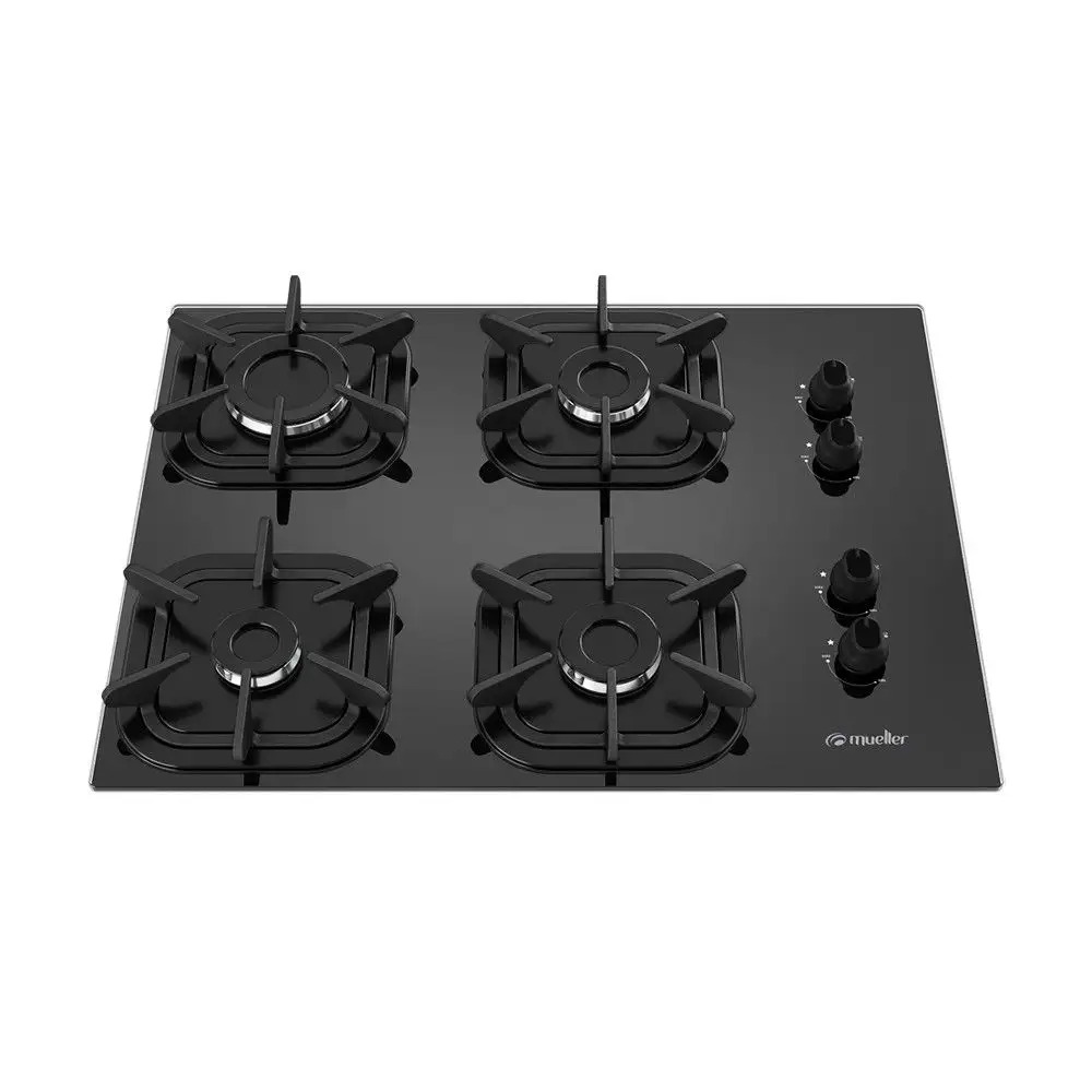 Anafe  Mueller 4 Hornallas Vidrio Negro