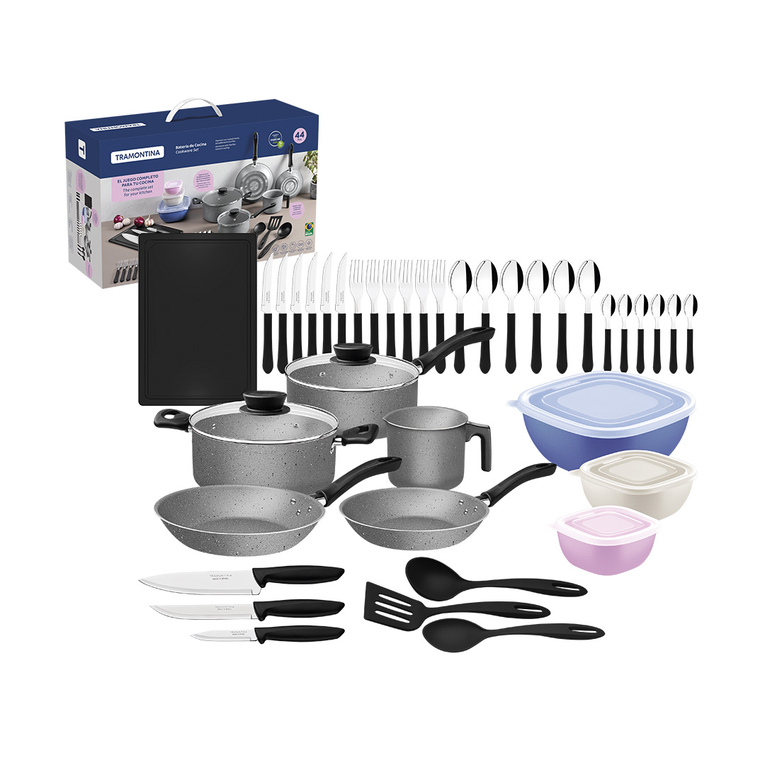 kit de Cocina Tramontina Turim 28399/602 44 Piezas Gris